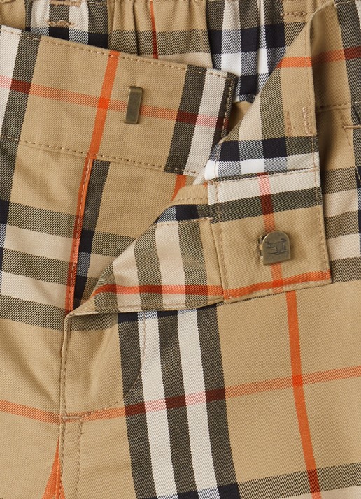 Burberry Oscar straight fit korte broek met ruitdessin - detail 3 camel