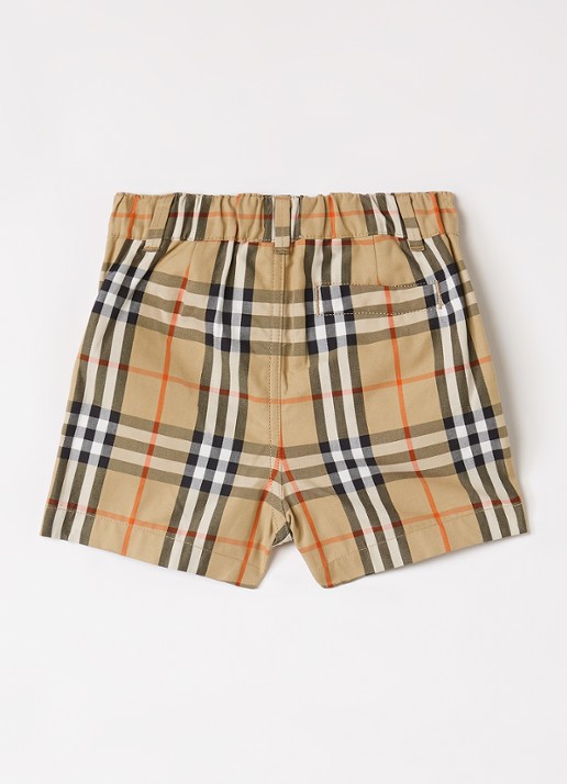 Burberry Oscar straight fit korte broek met ruitdessin - voorkant 2 camel