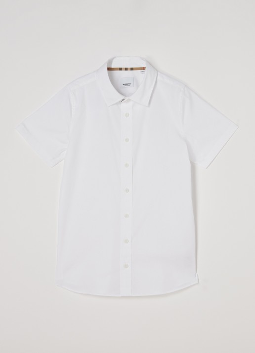 Burberry Overhemd van katoen met stretch - voorkant wit