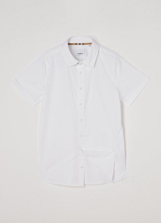 Burberry Overhemd van katoen met stretch - voorkant 2 wit