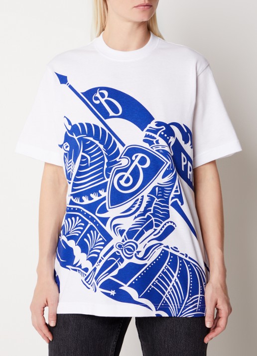 Burberry Oversized T-shirt met logoprint - detail 4 wit