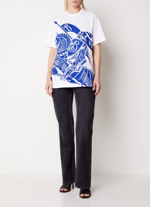 Burberry Oversized T-shirt met logoprint - voorkant 3 wit