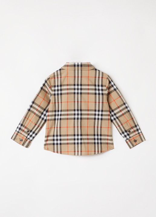 Burberry Owen overhemd met ruitdessin - voorkant 2 beige