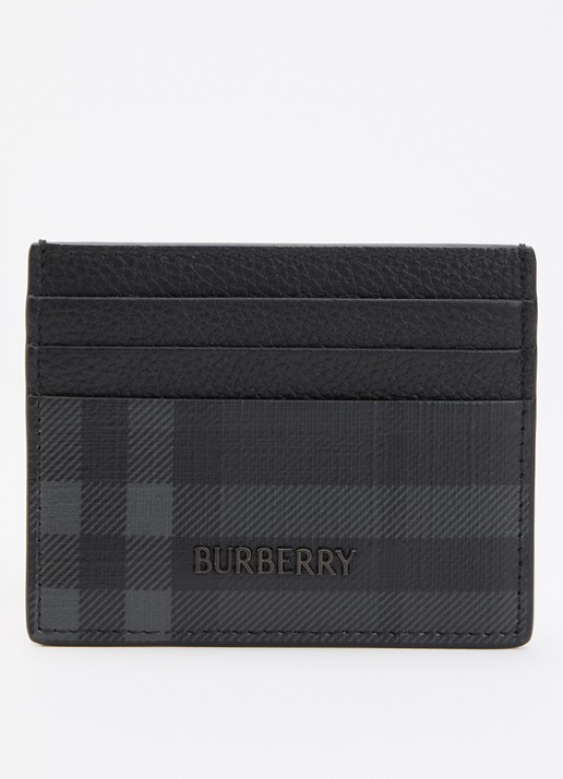 Burberry Pasjeshouder met ruitdessin - voorkant antraciet