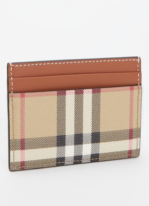 Burberry Pasjeshouder van kalfsleer met ruitdessin - achterkant bruin