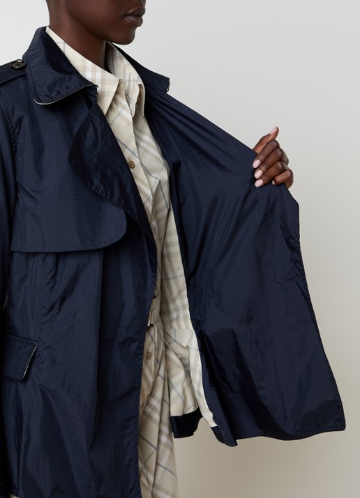 Burberry Pembury trenchcoat met peplum en klepzakken - detail 3 donkerblauw