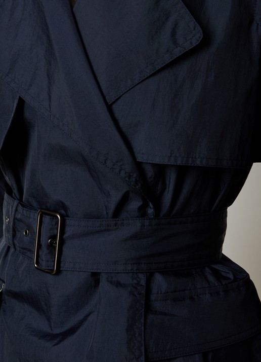 Burberry Pembury trenchcoat met peplum en klepzakken - detail 4 donkerblauw