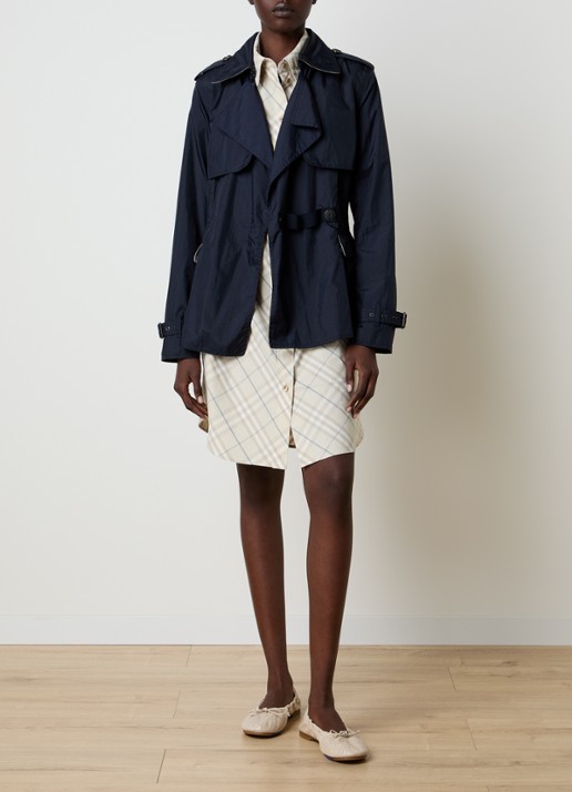 Burberry Pembury trenchcoat met peplum en klepzakken - voorkant 6 donkerblauw