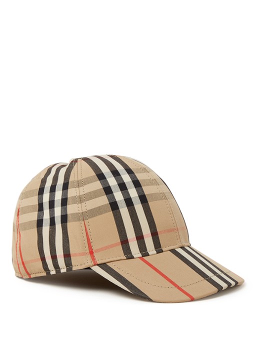 Burberry Pet met ruitdessin - voorkant donkerbeige