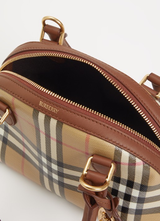 Burberry Primrose mini handtas met ruitdessin en details van kalfsleer - detail 2 bruin