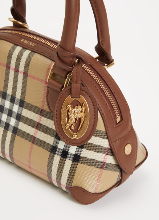 Burberry Primrose mini handtas met ruitdessin en details van kalfsleer - detail 4 bruin
