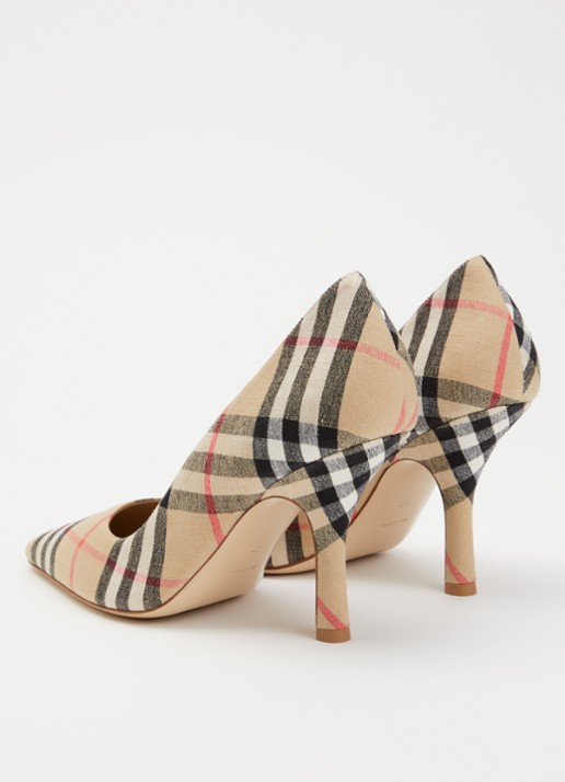 Burberry Pump met ruitdessin - achterkant 3 zand