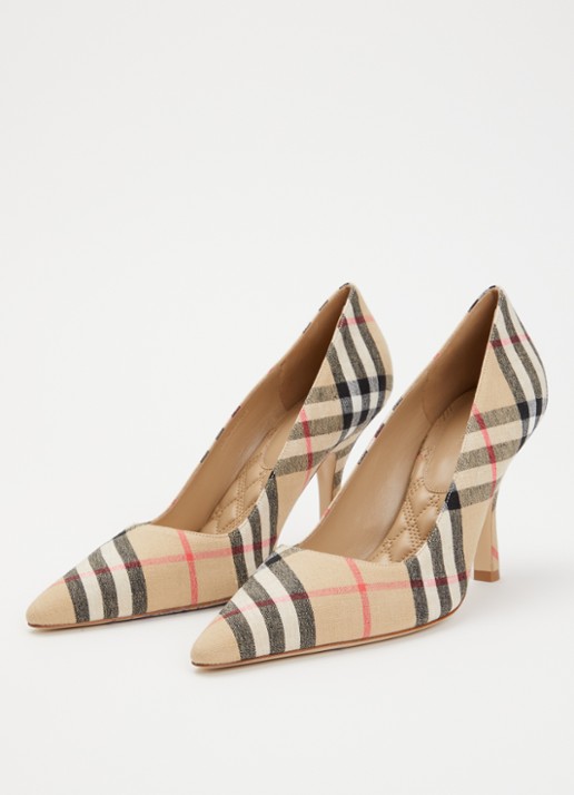 Burberry Pump met ruitdessin - detail 4 zand