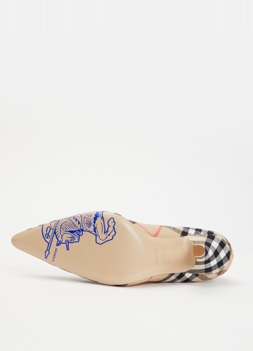 Burberry Pump met ruitdessin - detail 6 zand