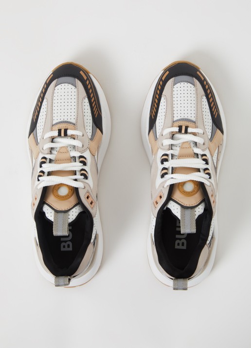 Burberry Ramsey sneaker met kalfsleren details - detail 5 donkerbeige