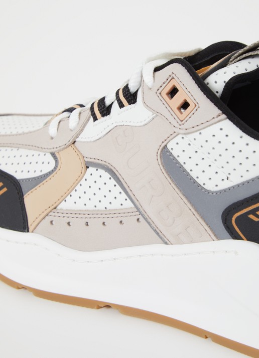 Burberry Ramsey sneaker met kalfsleren details - detail 6 donkerbeige