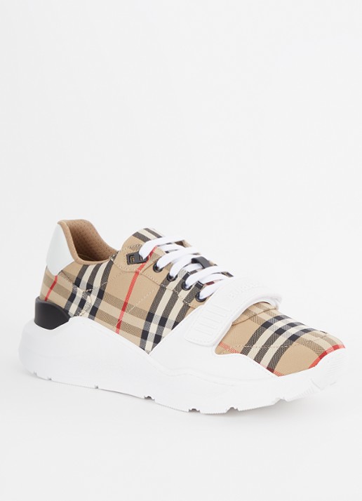 Burberry Regis sneaker met kalfsleren details