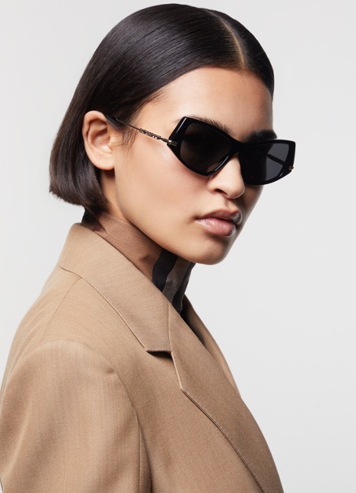 Burberry Retro zonnebril BE4408 - voorkant 2 zwart