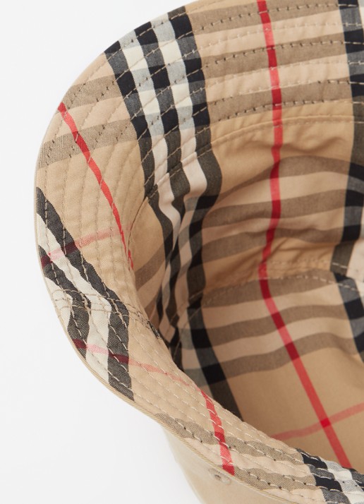 Burberry Reversible bucket hoed met logo - detail 2 donkerbeige