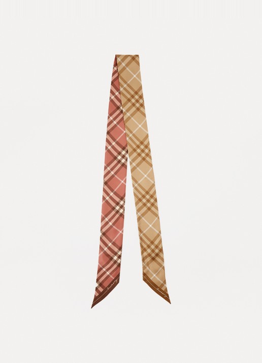 Burberry Reversible sjaal van zijde met ruitdessin 180 x 10 cm