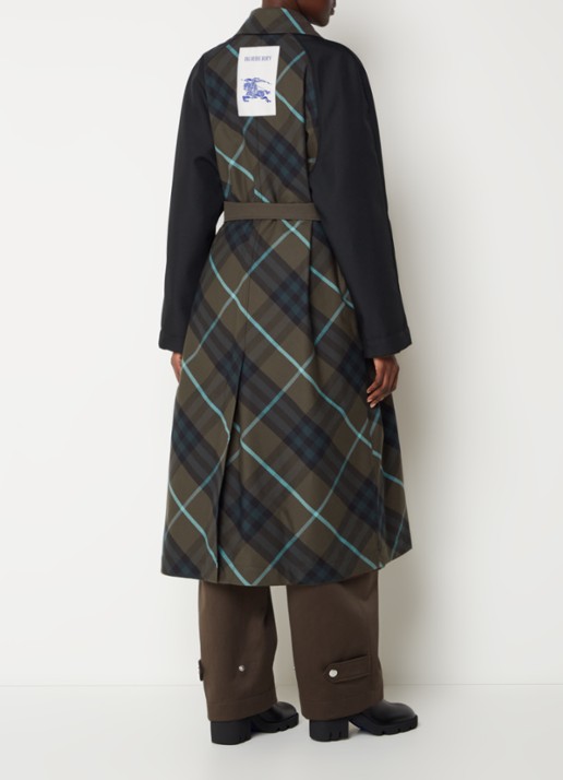 Burberry Reversible trenchcoat met steekzakken en ceintuur - achterkant groen