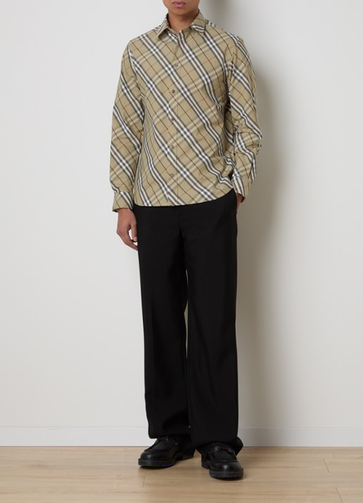 Burberry Robert regular fit overhemd met ruitdessin - voorkant 5 khaki