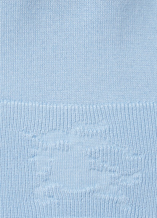 Burberry Rowanson regular fit fijgebreide polo in zijdeblend - detail 2 lichtblauw