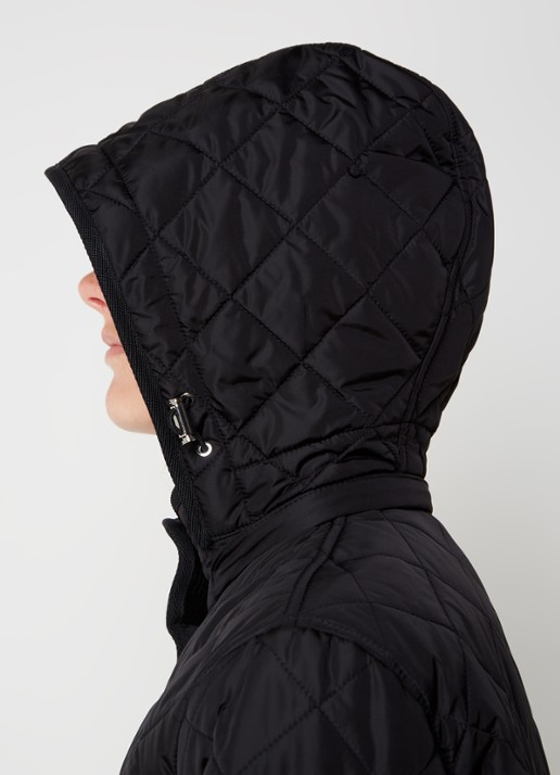 Burberry Roxbugh gewatteerde jas met afneembare capuchon en quilt patroon - detail 4 zwart