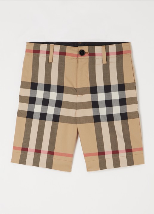 Burberry Royston korte chino met logoprint - voorkant 2 beige
