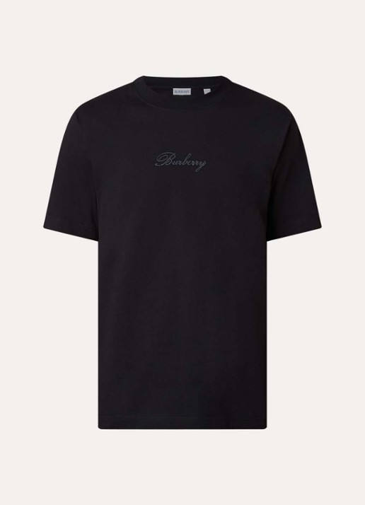 Burberry Ryan T-shirt met logoborduring - voorkant 2 zwart