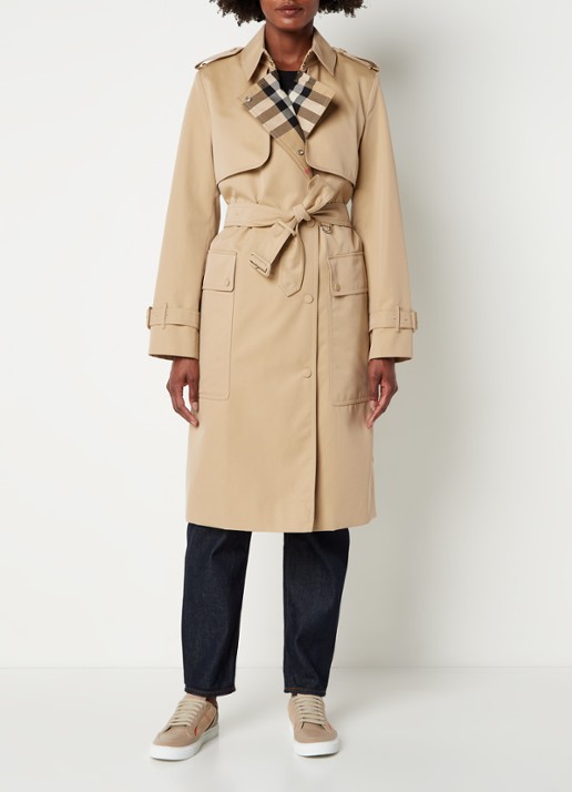 Burberry Sandridge trenchcoat met ceintuur - detail beige