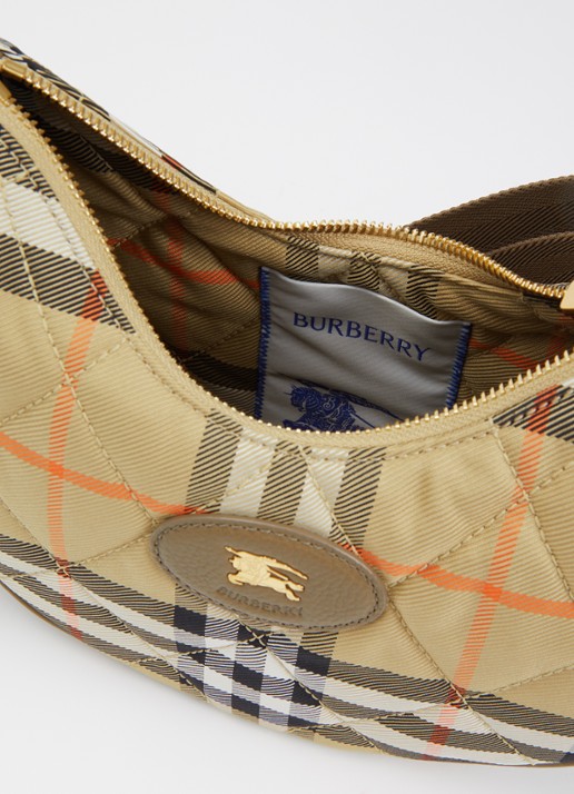 Burberry Schoudertas met logo en quilt patroon  - detail 3 zand