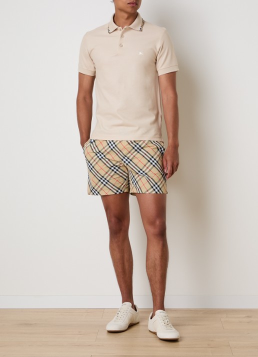 Burberry Seb zwemshorts met ruitdessin - voorkant 2 beige