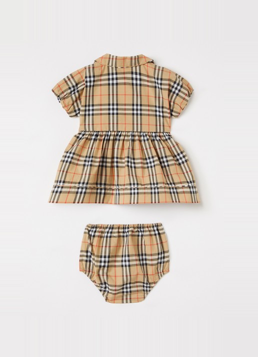 Burberry Set van tuniekjurk met bloomer - voorkant 2 beige