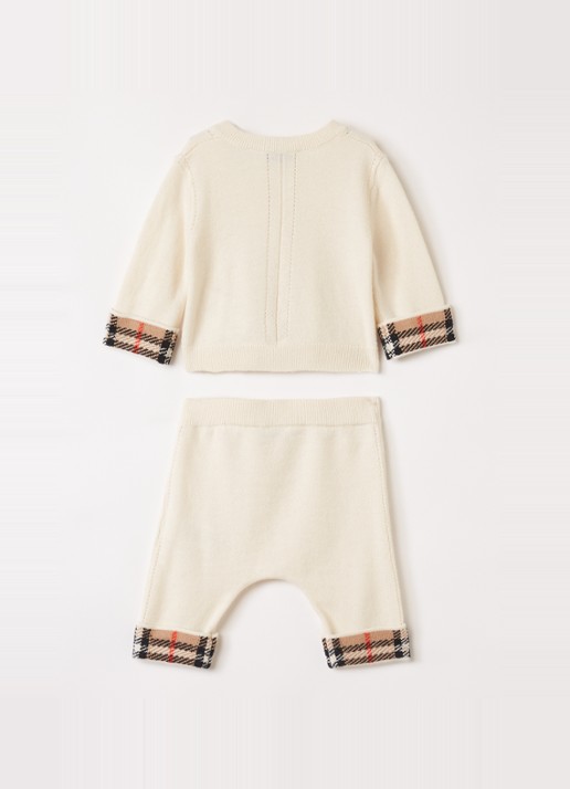 Burberry Set van vest met legging in giftbox 2-delig - voorkant 2 creme