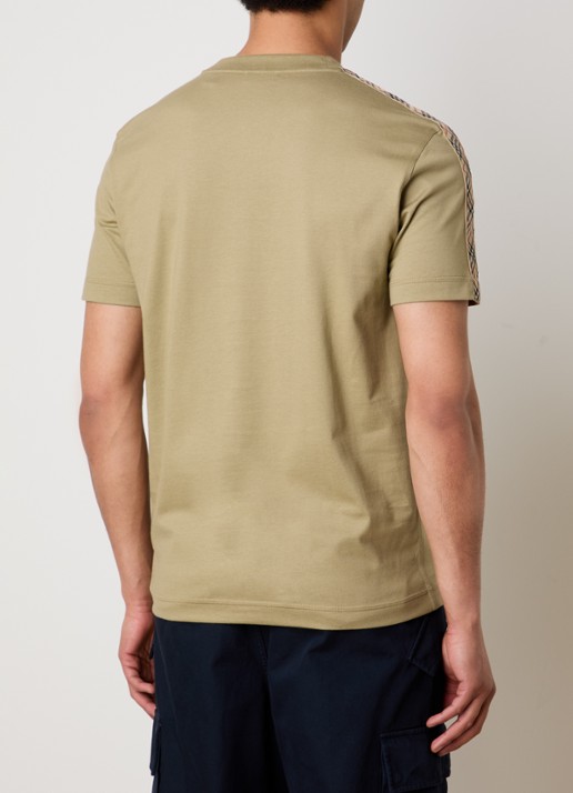 Burberry Seth T-shirt met logoborduring - achterkant mosgroen