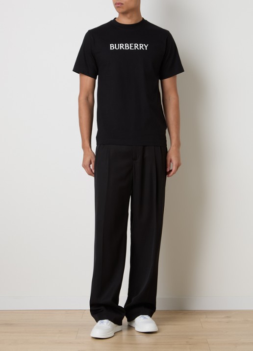 Burberry Seth T-shirt met logoprint - voorkant 2 zwart
