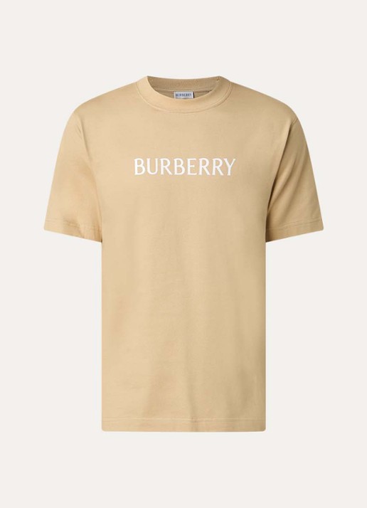 Burberry Seth T-shirt met logoprint - voorkant camel