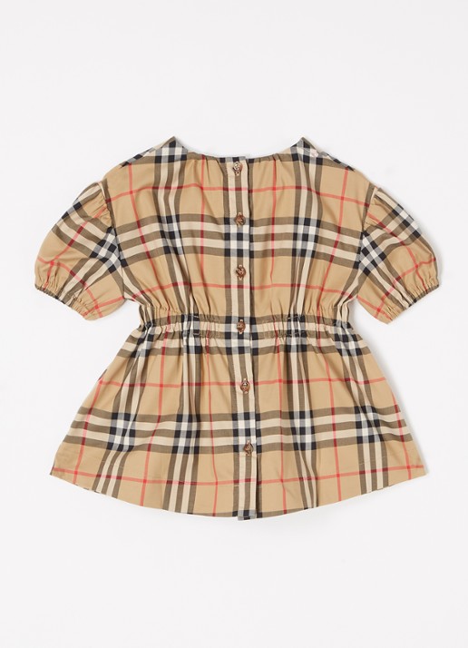 Burberry Shelley tuniekjurk met ruitdessin - achterkant beige