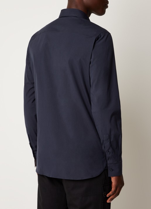 Burberry Sherfield slim fit overhemd met stretch  - achterkant donkerblauw
