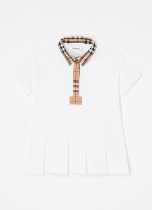 Burberry Sigrid blousejurk met polokraag - voorkant 2 wit