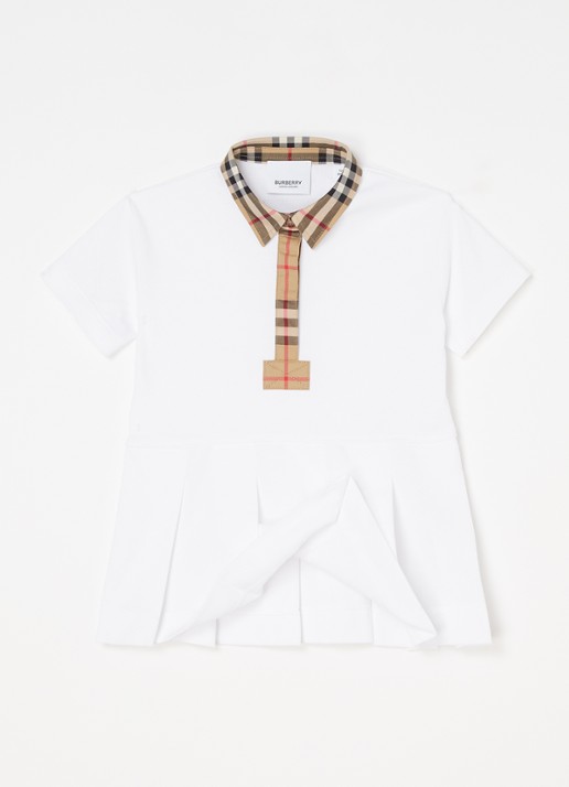 Burberry Sigrid blousejurk met polokraag - voorkant 3 wit
