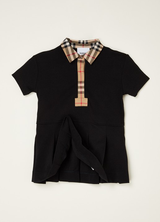 Burberry Sigrid blousejurk met polokraag - voorkant 2 zwart