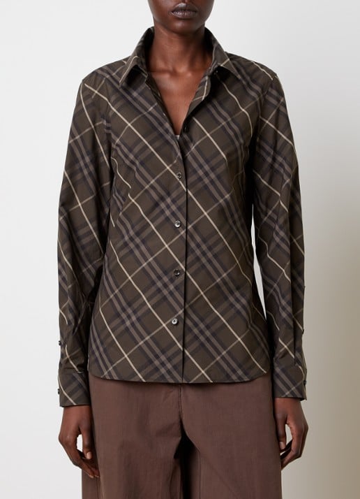 Burberry Simone blouse met ruitdessin