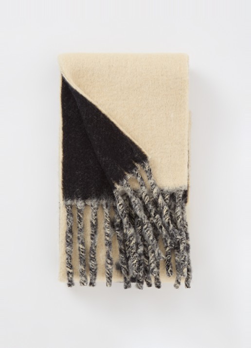 Burberry Sjaal in alpaca wolblend 185 x 20 cm - voorkant antraciet