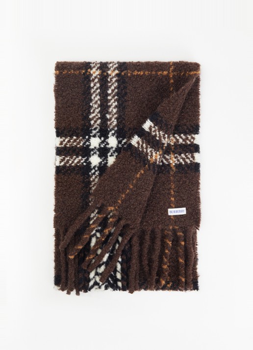 Burberry Sjaal in alpaca wolblend met ruitdessin 168 x 30 cm