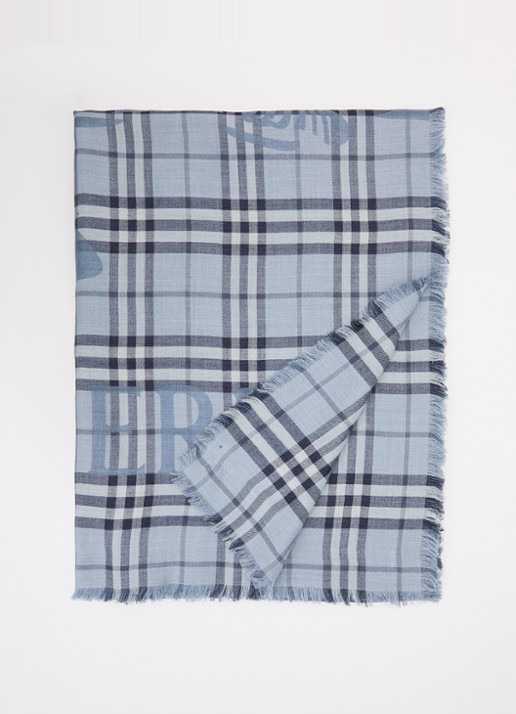 Burberry Sjaal in zijdeblend met ruitdessin 200 x 70 cm