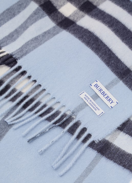 Burberry Sjaal van kasjmier met ruitdessin 170 x 30 cm  - detail 3 staalblauw