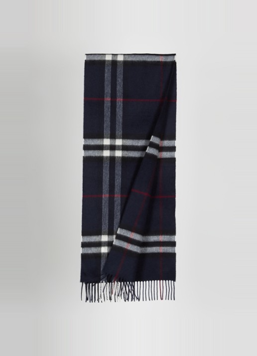 Burberry Sjaal van kasjmier met ruitdessin 170 x 30 cm  - detail 2 donkerblauw