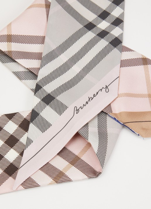 Burberry Sjaal van zijde 180 x 8 cm  - detail lichtroze